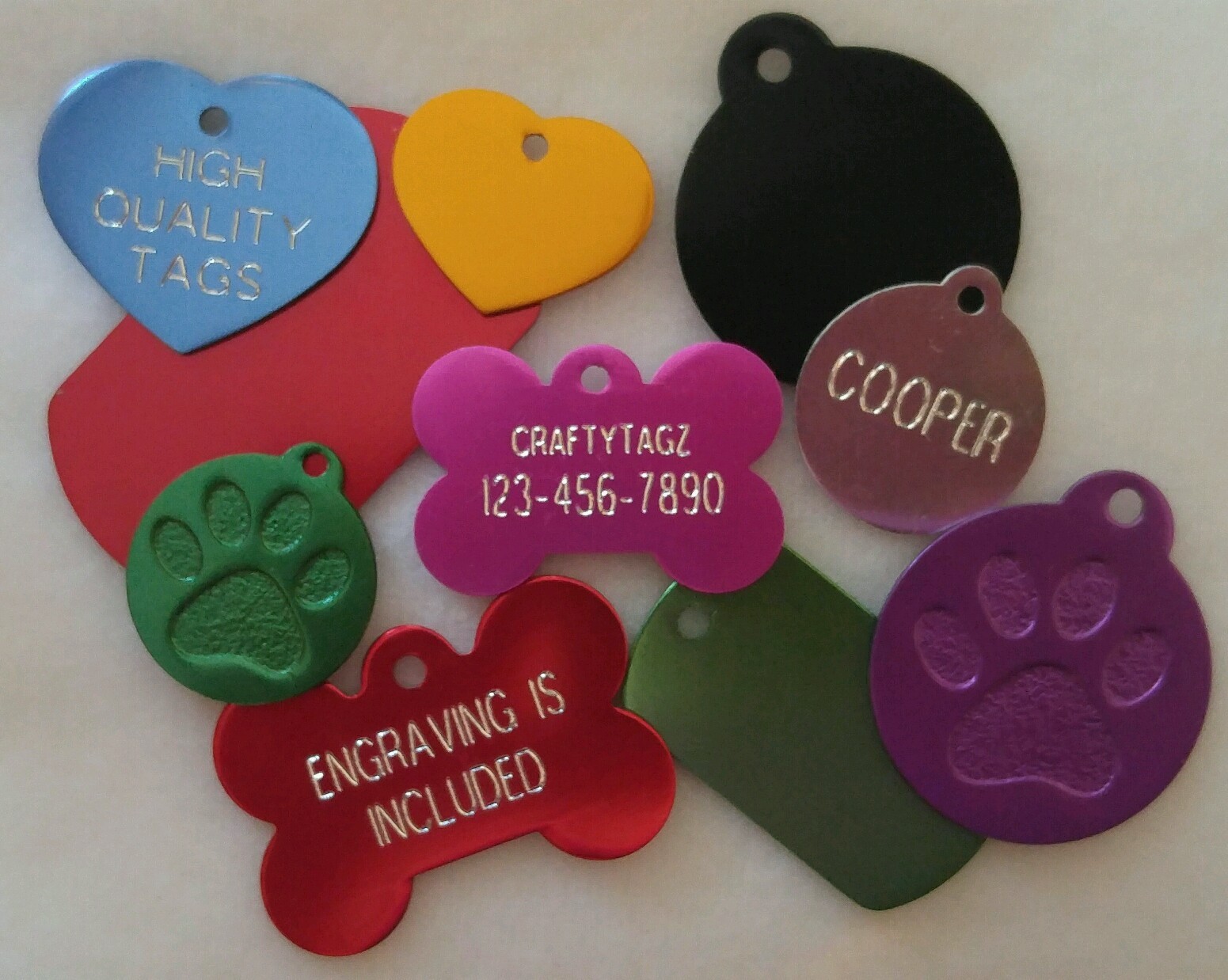 CUSTOM ENGRAVED PET TAG ID PERSONALIZED DOG CAT NAME TAGS Buy 3 get 1 free