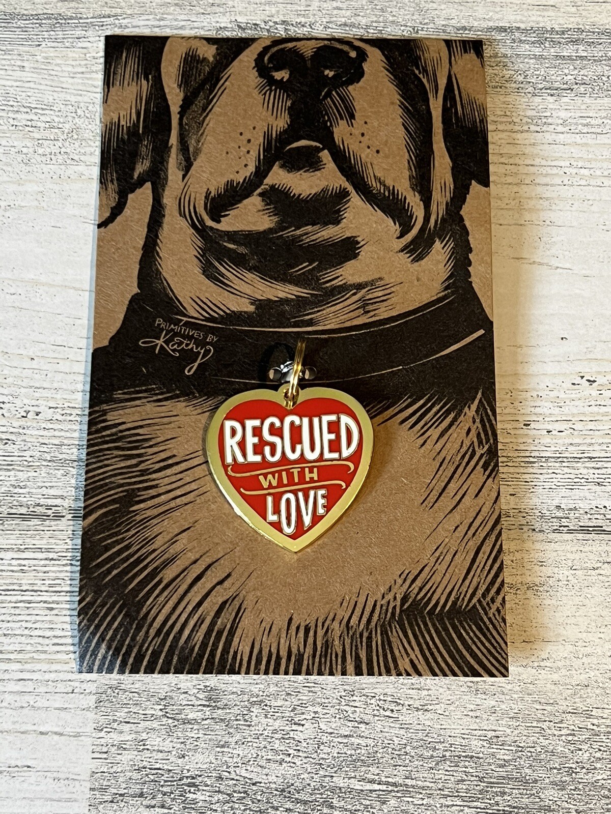 Cat Dog Tag Primitives By Kathy Rescued With Love Puppy Kitten Heart Charm