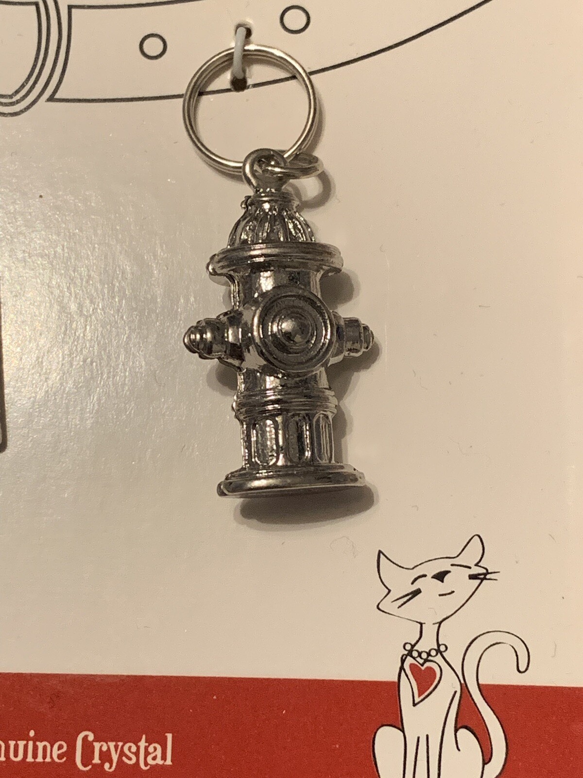 genuine crystal pet collar stud and fire hydrant charms NEW