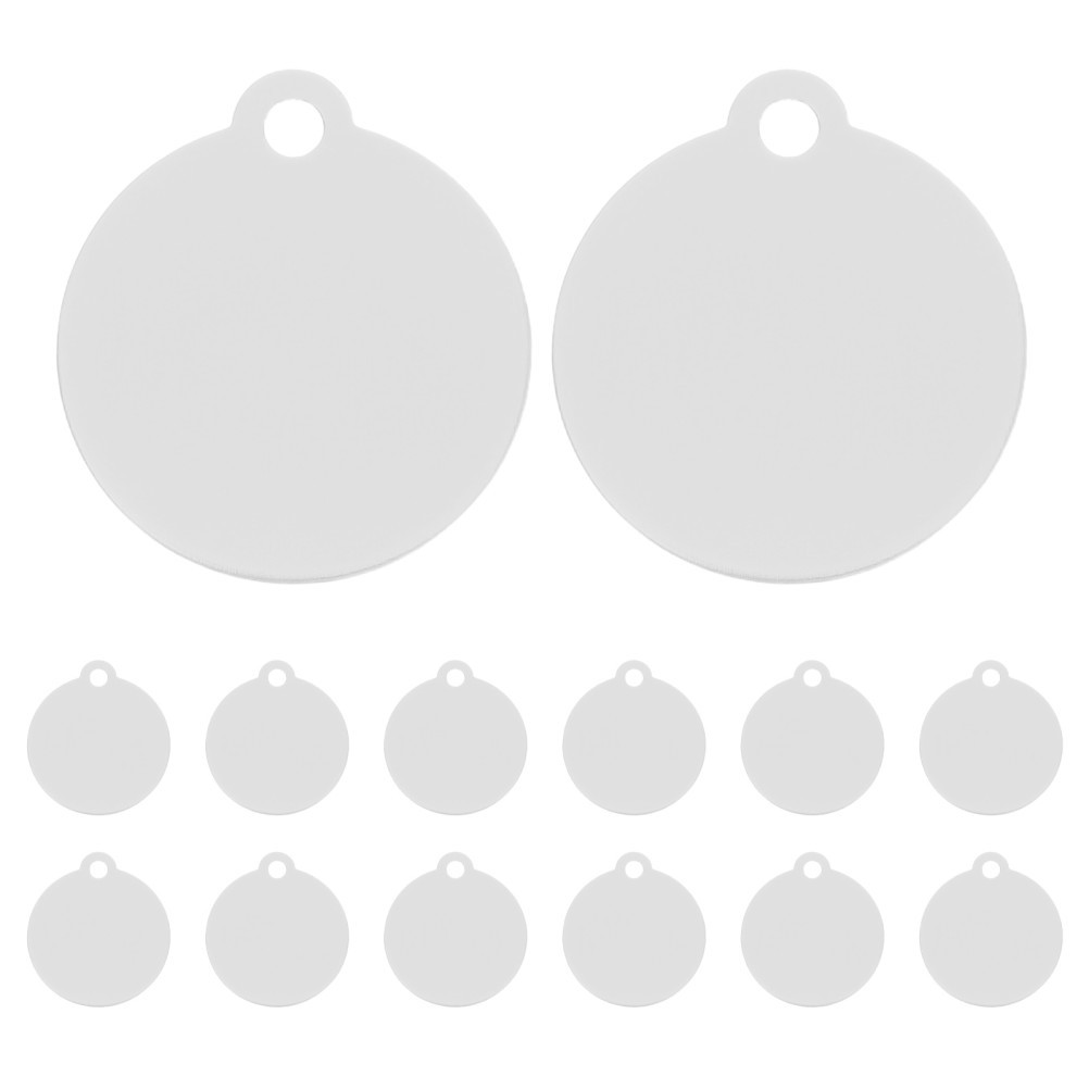 20 Pcs Aluminum Round Labels Blanks Dog Tags Cat Phone Number Name