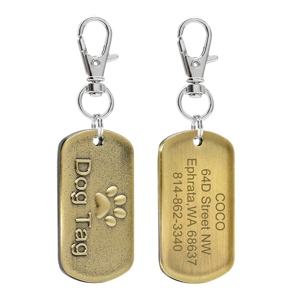 Military Dog Tags Customizable Name ID Collar Tag Engraved Personalized Necklace