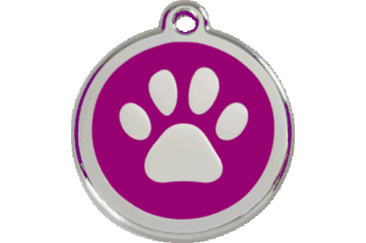 Red Dingo Dog Cat ID Pet Tag FREE Personalized Engraved Free Ship PAW PRINT