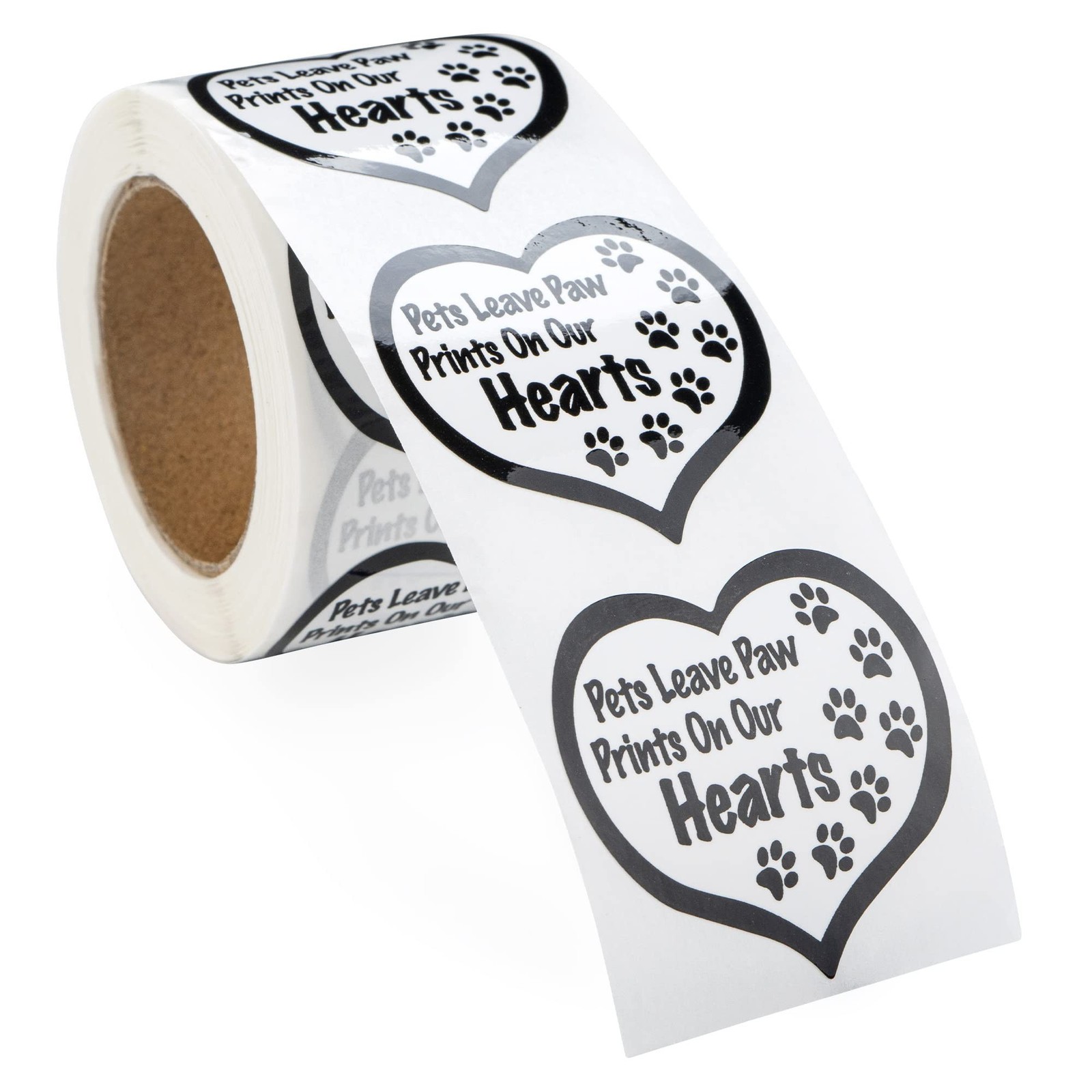 250 Pets Leave Paw Prints Heart Stickers for Dog/Cat Lovers, Pet Businesses, …