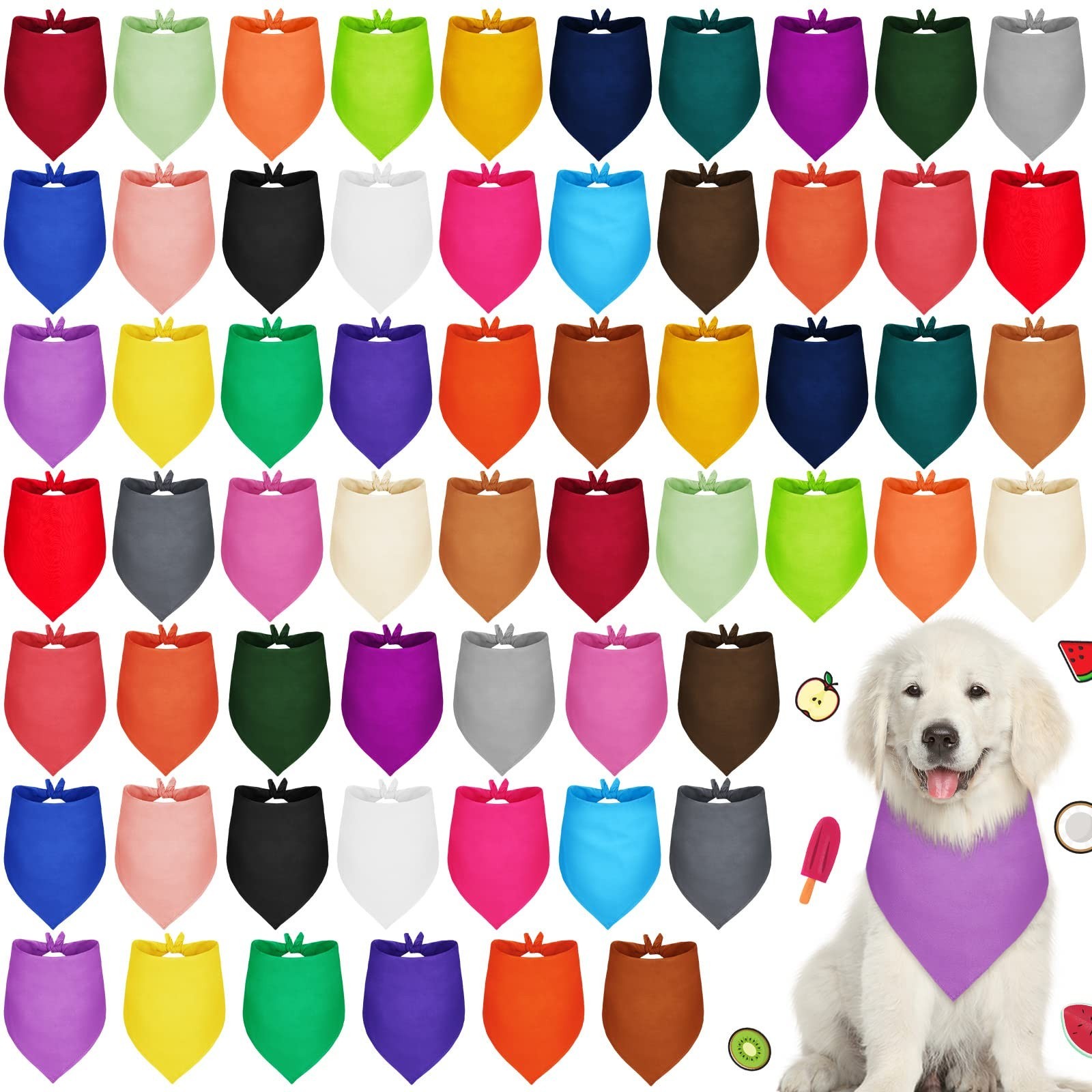 Sadnyy 60 Pcs Dog Bandanas Bulk Heat Transfer Pet Bibs Sublimation Bandana Bl…