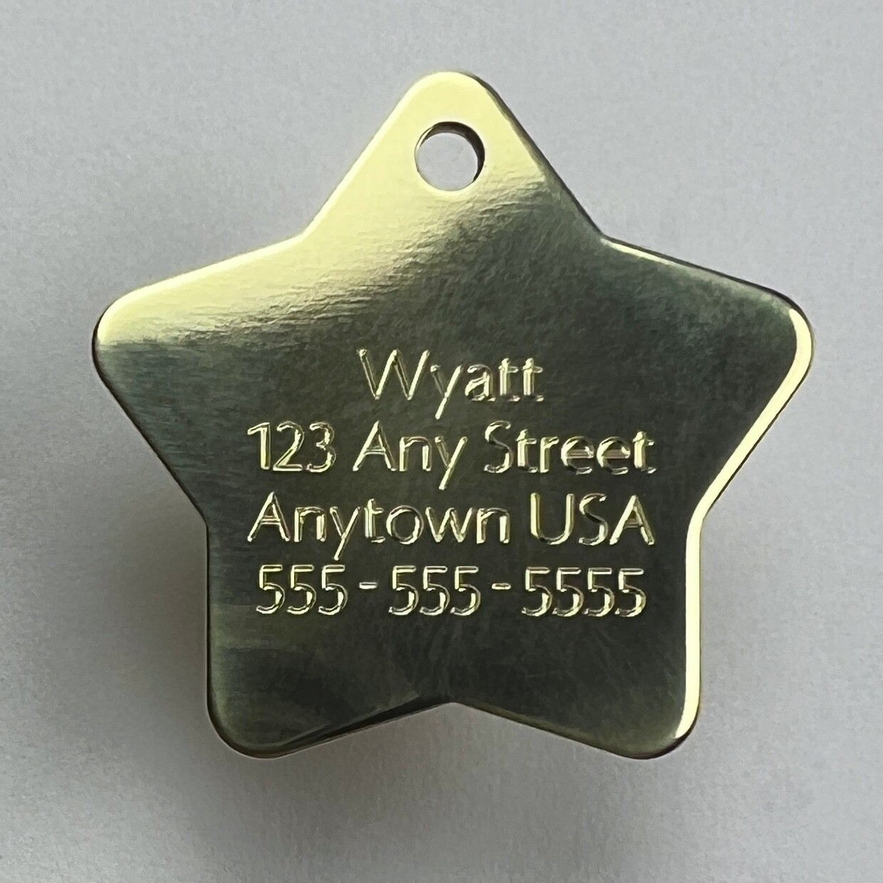 Custom Engraved Dog Tags Personalized Dog Collar Pet Tags Engraved ID BRASS STAR