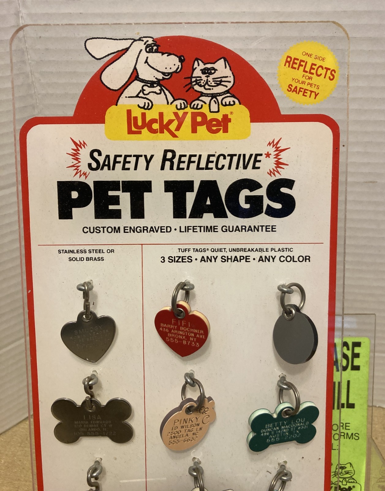 Vintage Lucky Pet ID Tag Store Display Cat & Dog Animal Pet 12 1/2″ tall