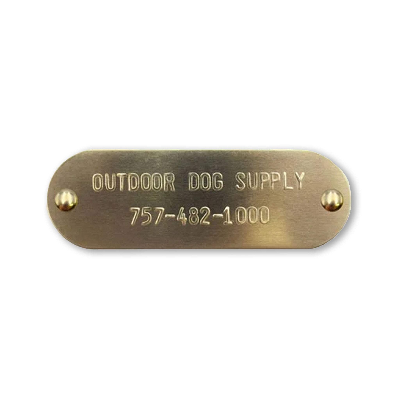 Large Custom Brass Name Plate Engraved Stamped Tag with Rivets for Dog Collars