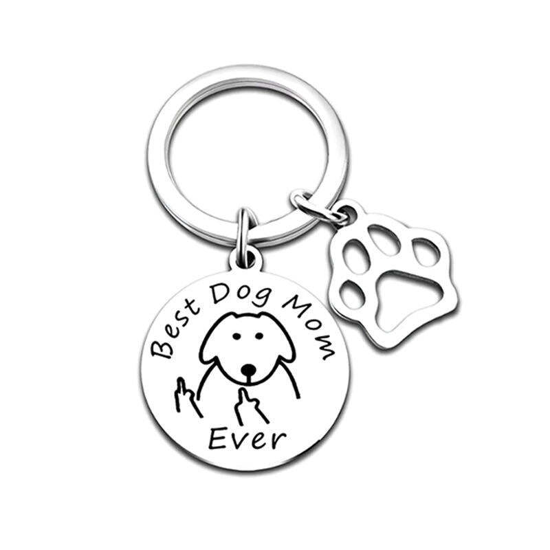 Personalized Best Dog Mom Ever Key Chain – pet keychain, dog key chain, dog tag