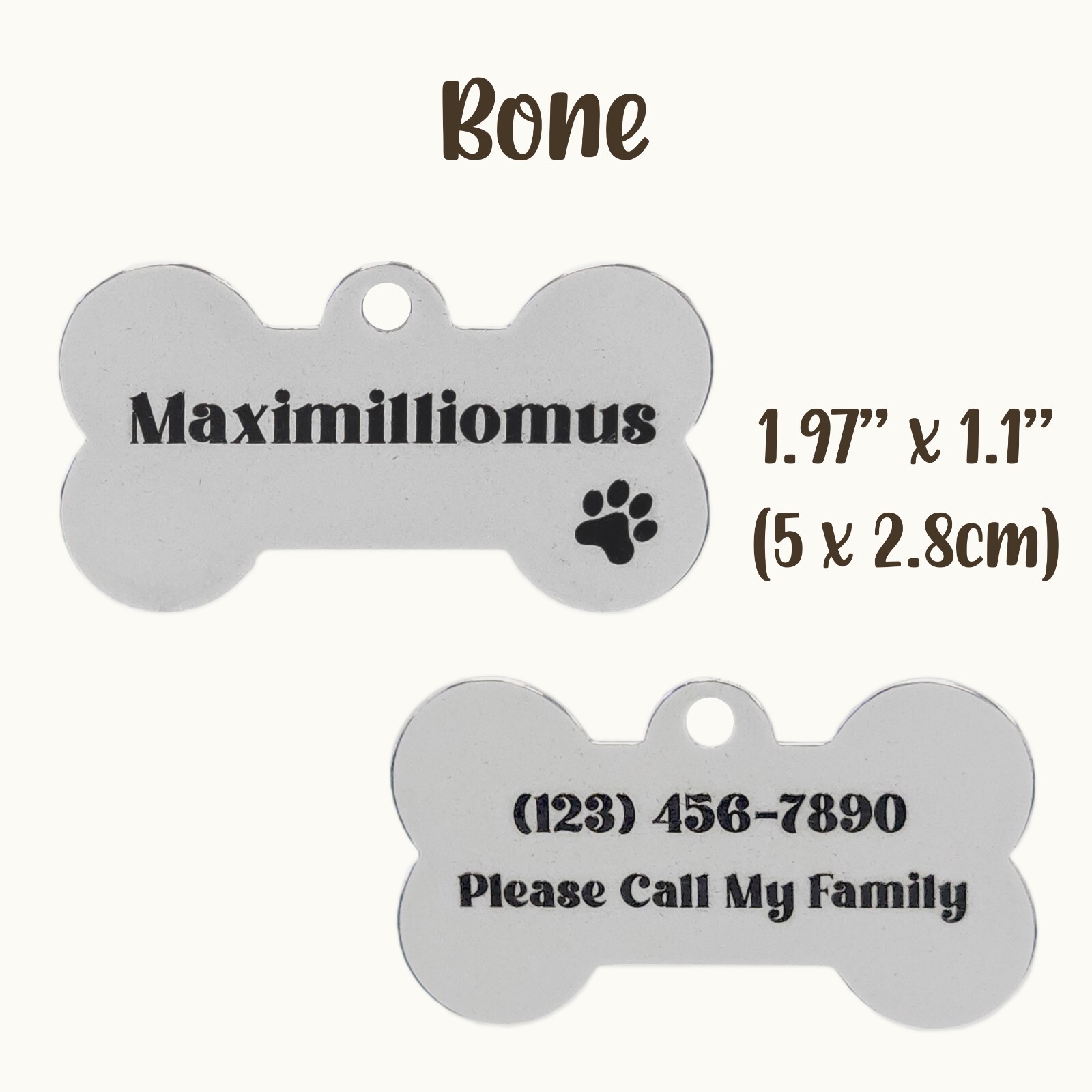 Custom Engraved Stainless Steel Pet Tags | Personalized Dog or Cat ID Tags