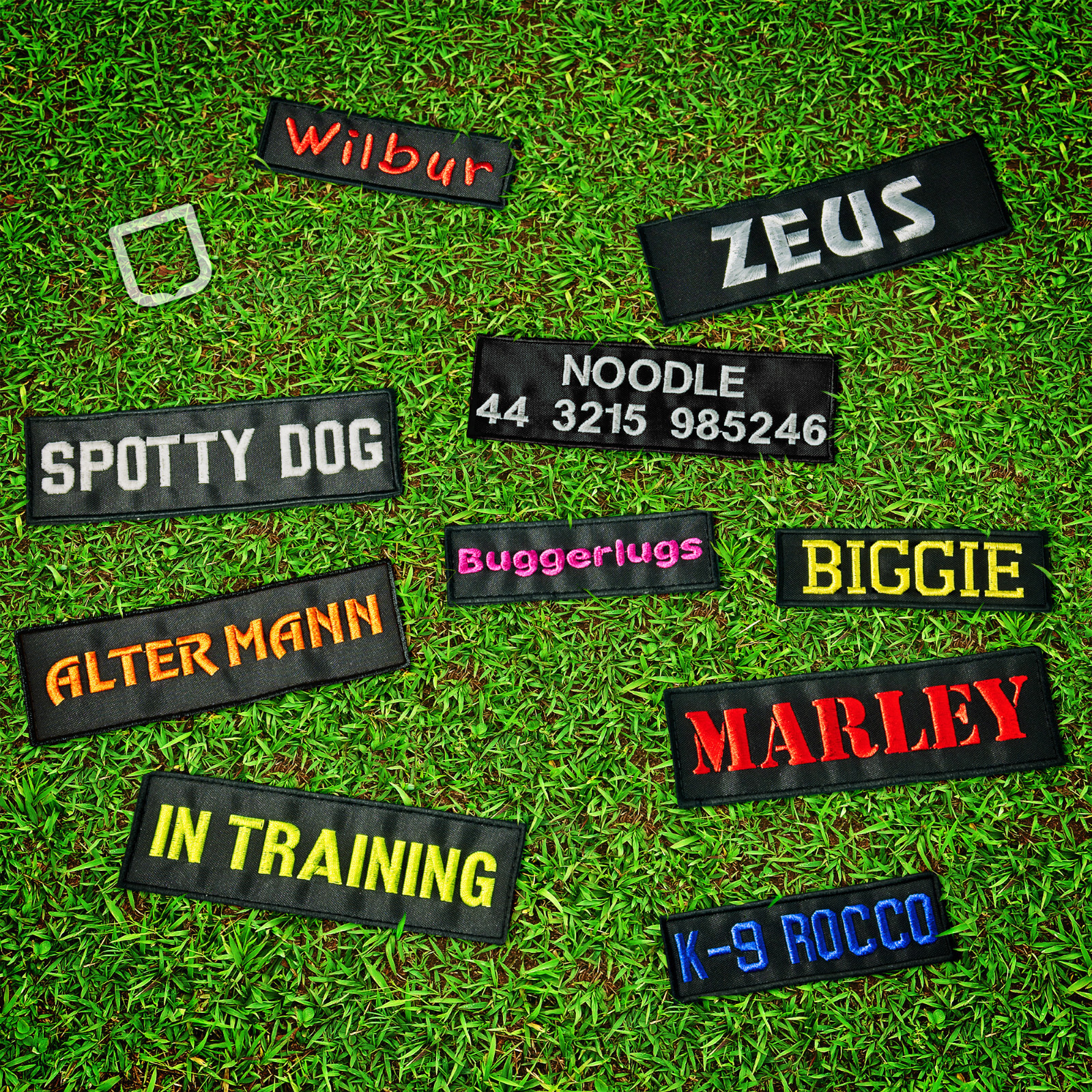 Custom NAME Patch Dog Harness Personalized Embroidered TAG ID K9 Label Service
