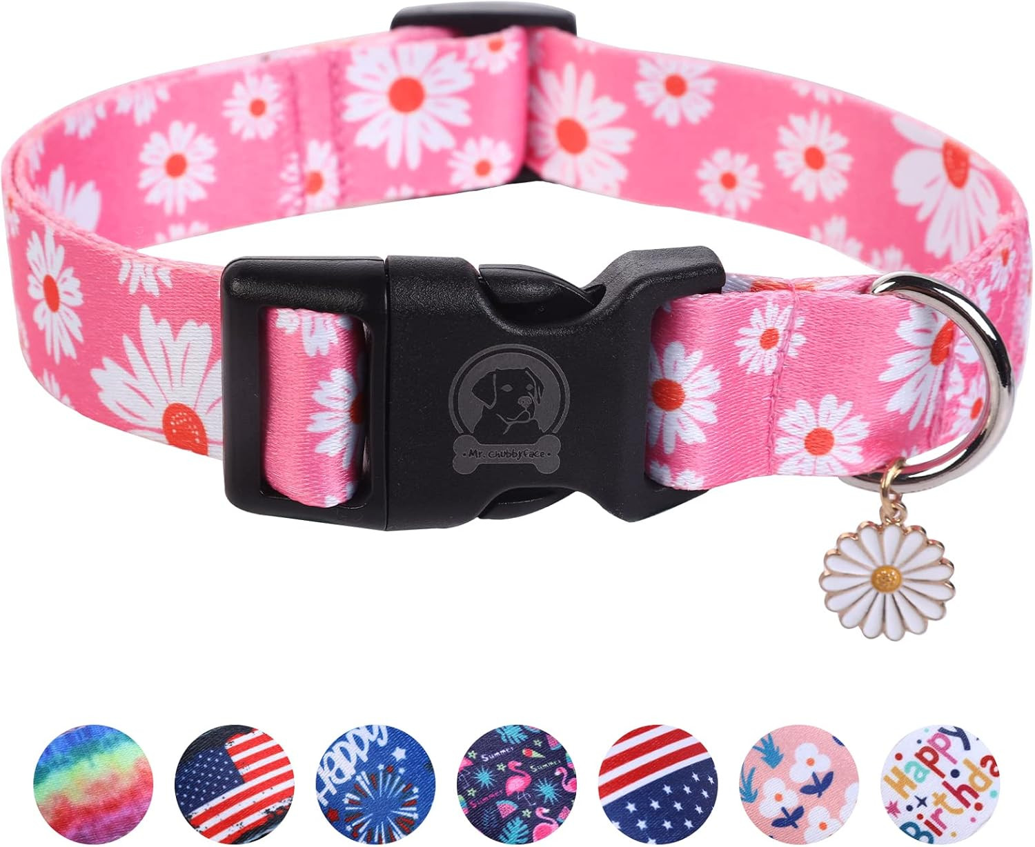 Flower Daisy Dog Collar Spring Floral Soft Adjustable Pet Boy Girl Collar for Sm