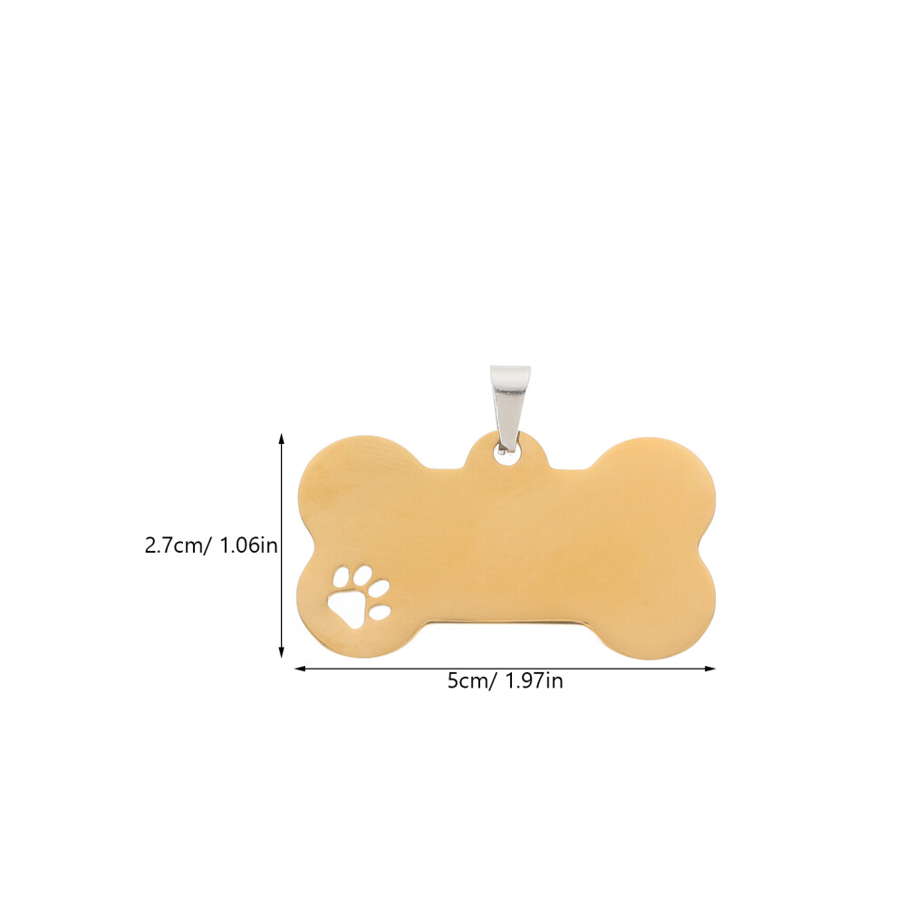 5PCS Cartoon Bone Shape Dog Tag Stainless DIY Pet Hanging Tag Blank Pet Name Tag