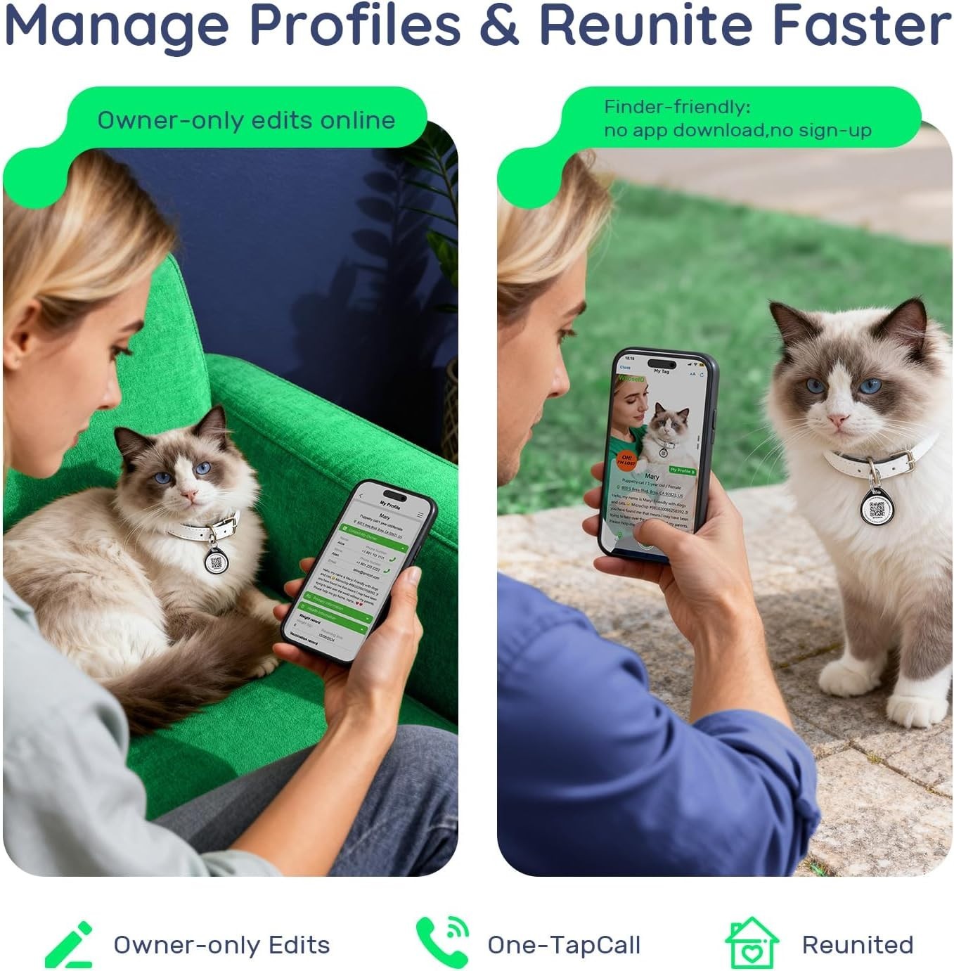 QR Code Dog Tag and Cat Tag, Scan to Reunite Faster, Waterproof and Durable, …