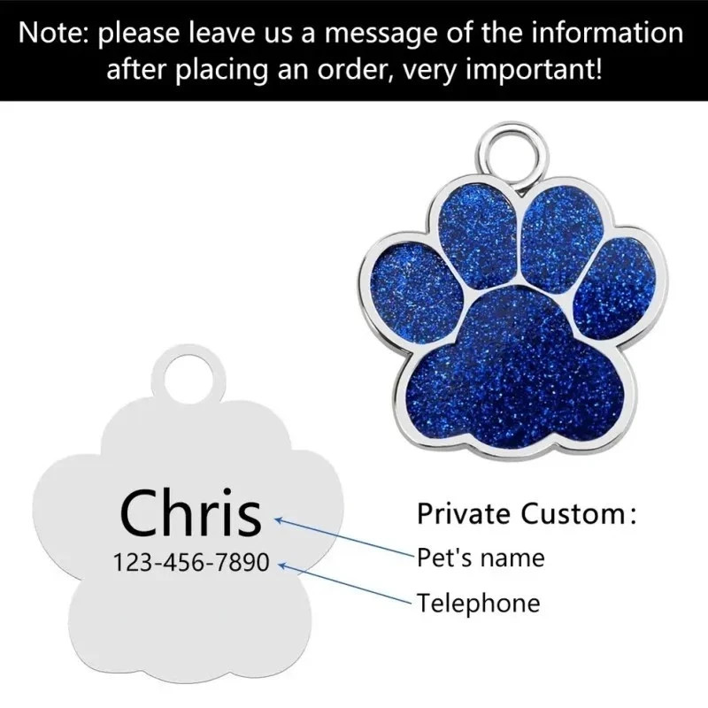 Personalized Pet ID Tag, Dog Tag, Cat Tag, Custom Cat Tag, Easy to Read, Pet Tag