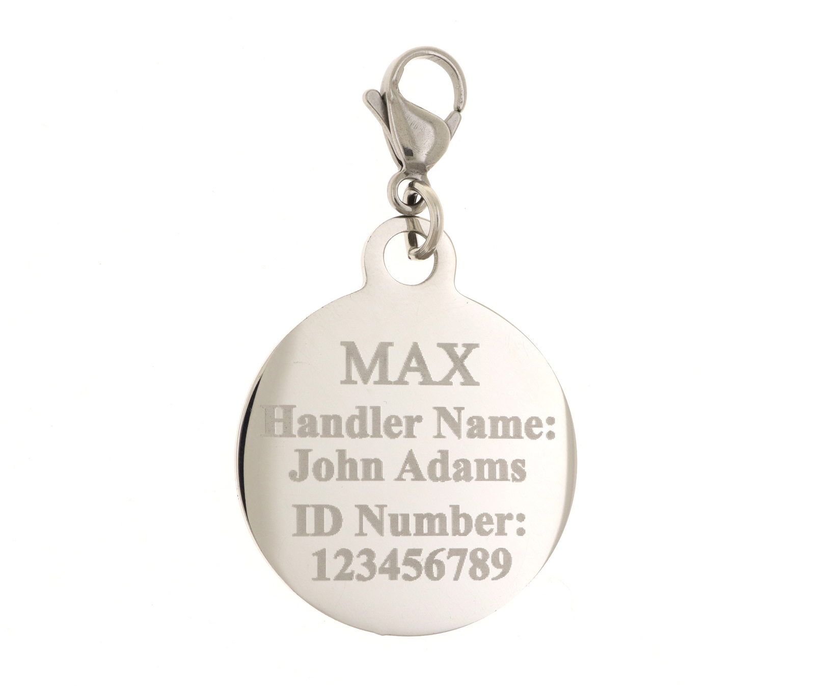Custom Engraving Service Dog Tag w/ Red Medical Alert Symbol 1.25″ Pet ID Tag