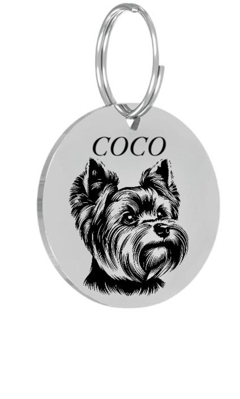 YORKSHIRE TERRIER Pet ID Tags Dog Tags Personalized Front and Back Engraving…