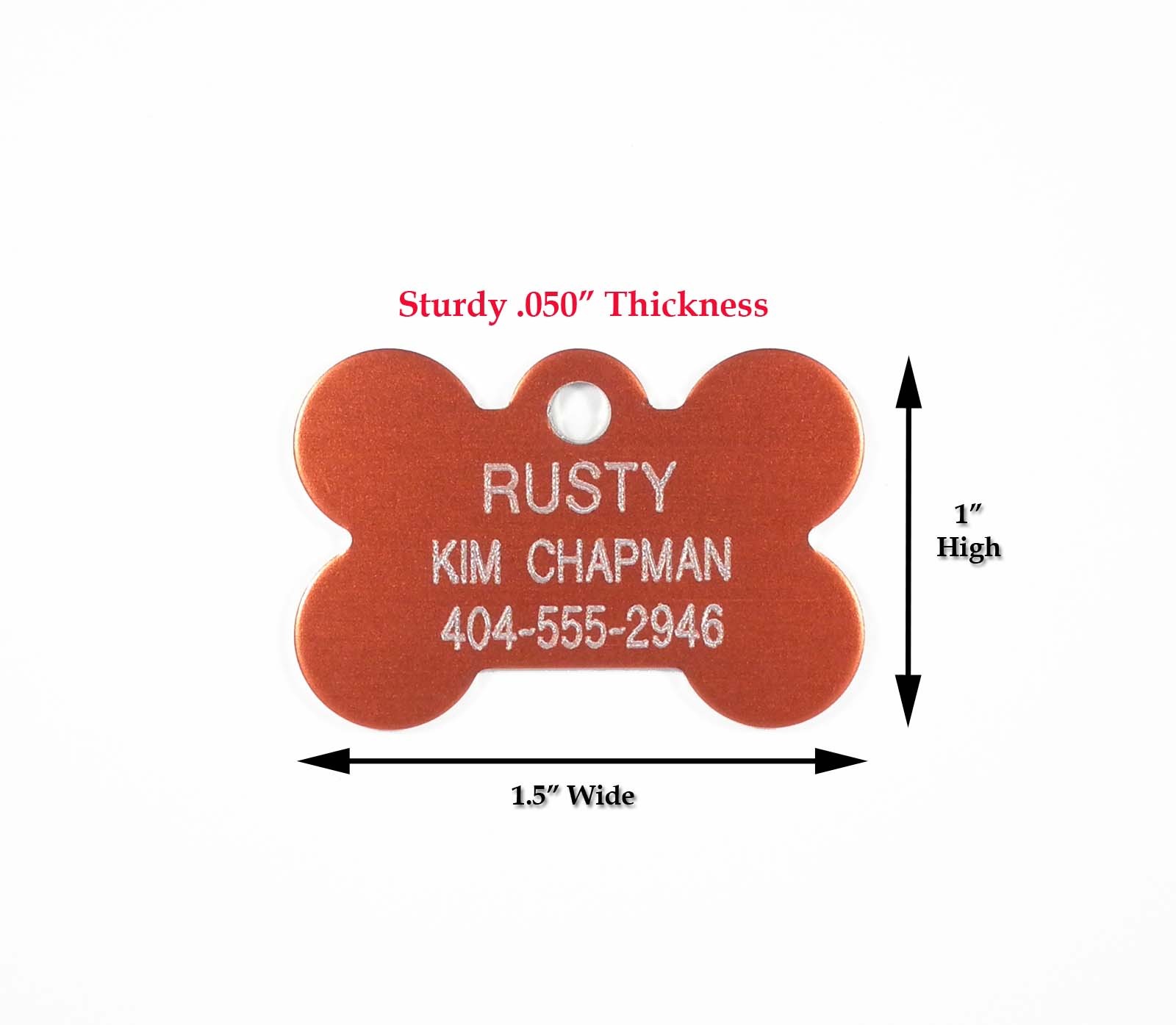 Bone Pet Dog ID Tags Custom Engraved Identification Tag W/ up to 5 Lines of Info
