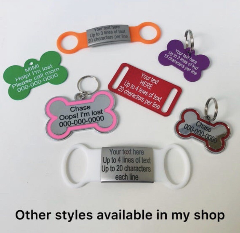 Custom Engraved Dog Tags Funny Pet ID Tag Double Sided Cat Tag Silent Tags