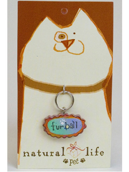Cat Dog Pet Collar Charm/Zipper Pull “FURBALL” from Natural Life