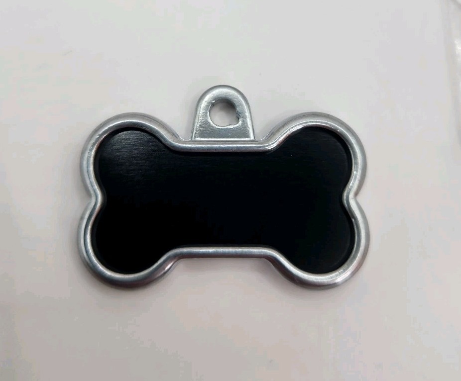 Dog Tag Works Custom Epoxy Teal Bone Engravable New Pet Collar Charm Keychain