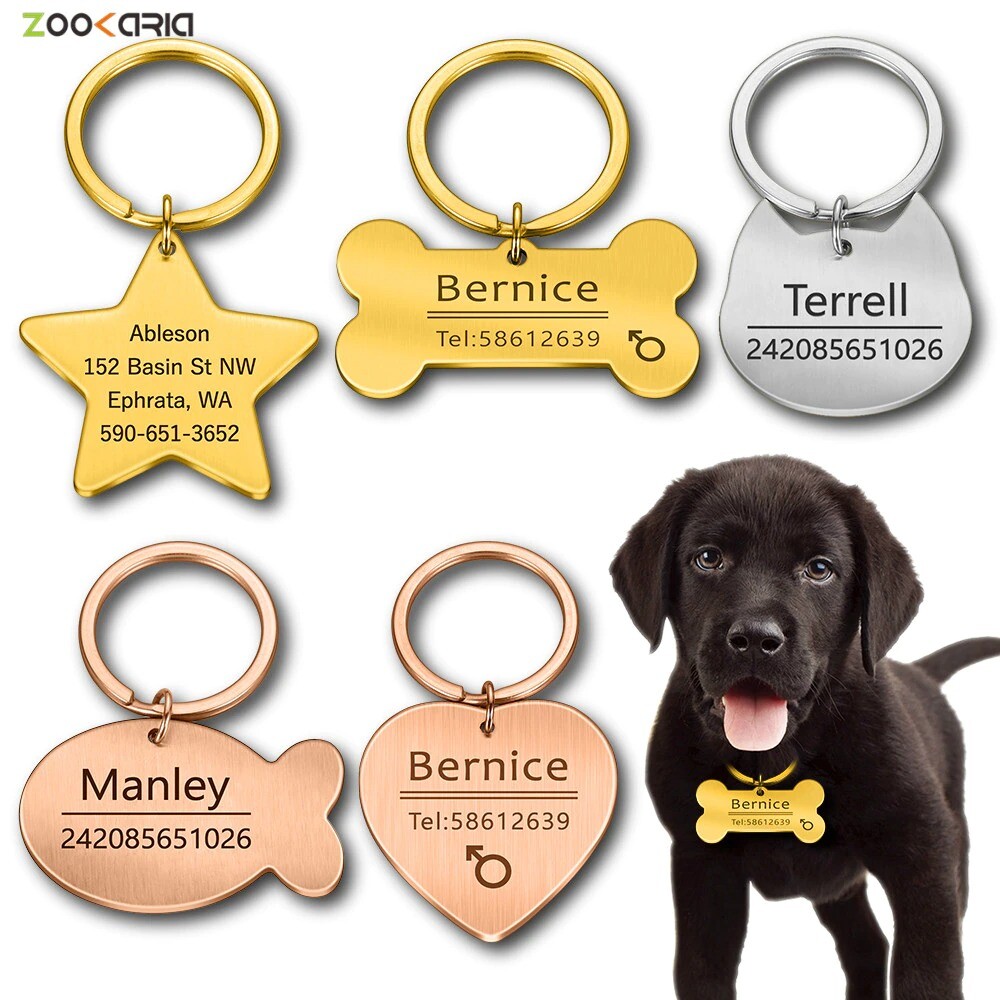 engraved Pet ID Name for Collar Tag Pendant Key Pet Accessories