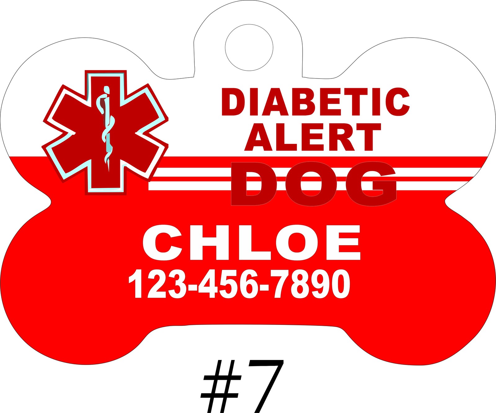 CUSTOM PERSONALIZED PET TAG ID DOG BONE Unique Tag SERVICE, PTSD, SEIZURE, MEDIC