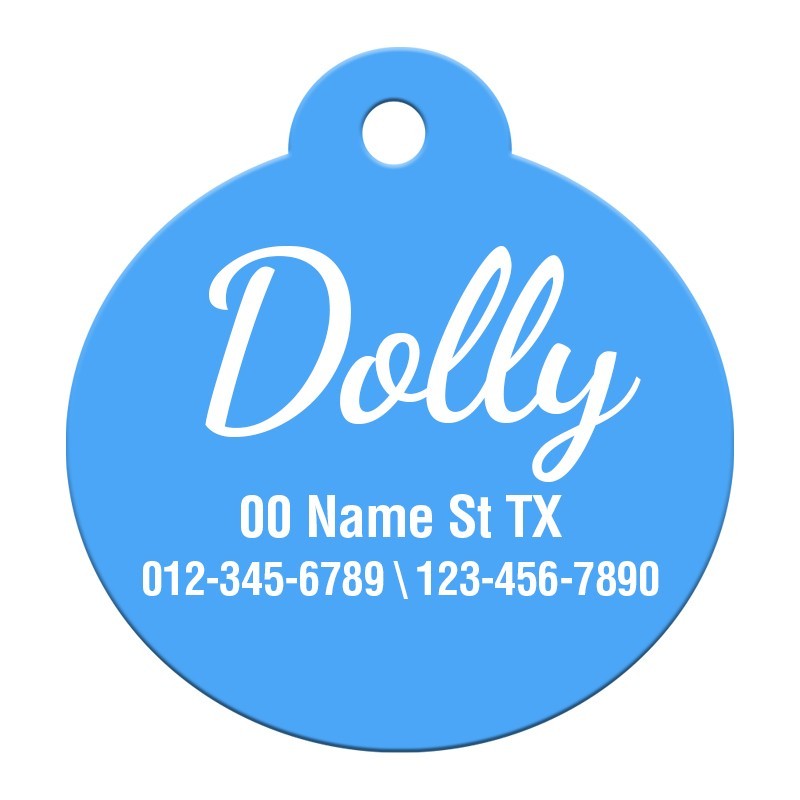 Custom Round Aluminum Pet ID Tag Engraved Placa Perro Gato 10 Colors 2 Sizes USA
