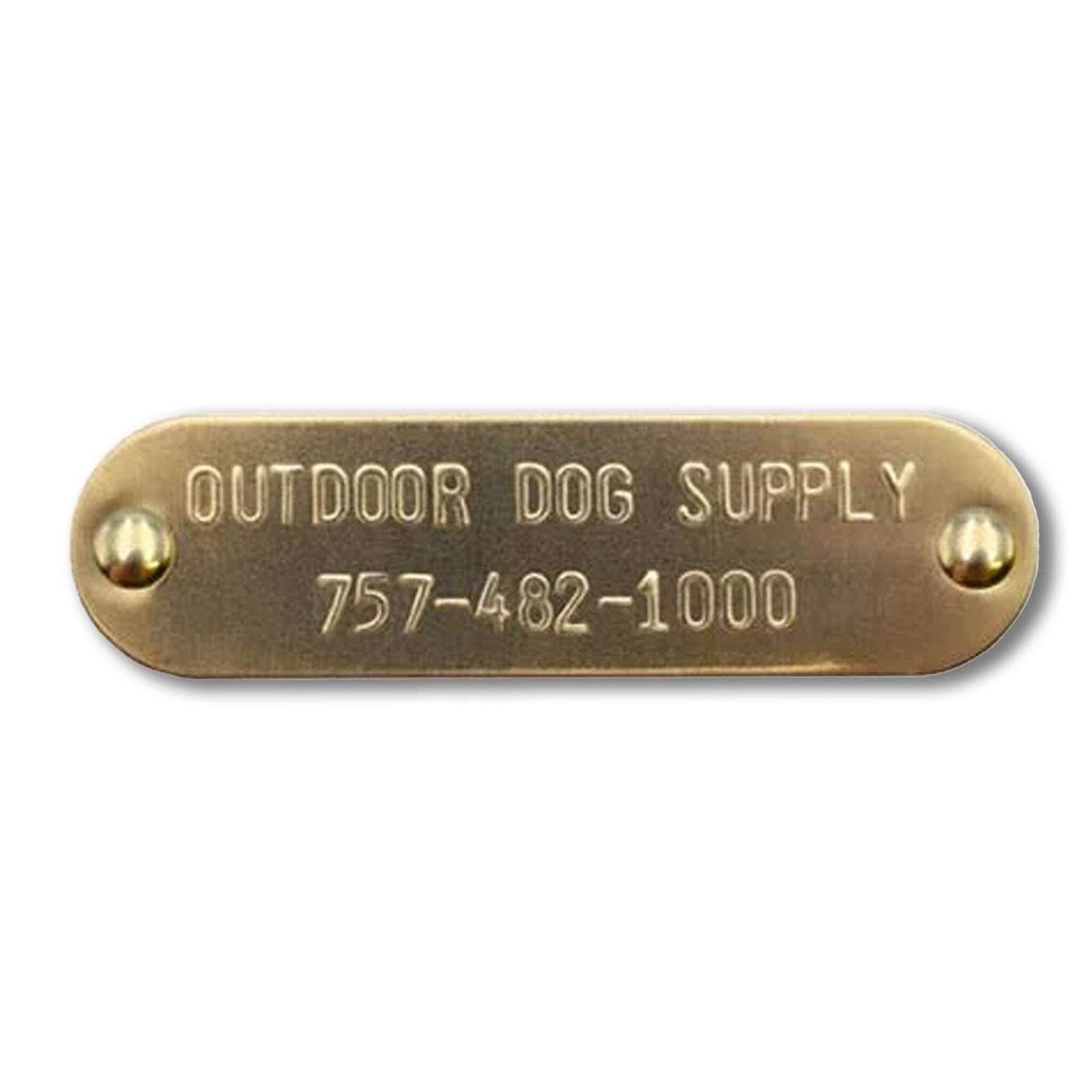 Custom 3/4″ x 2 3/4″ Raised Lettering Brass Dog Collar Name Tags