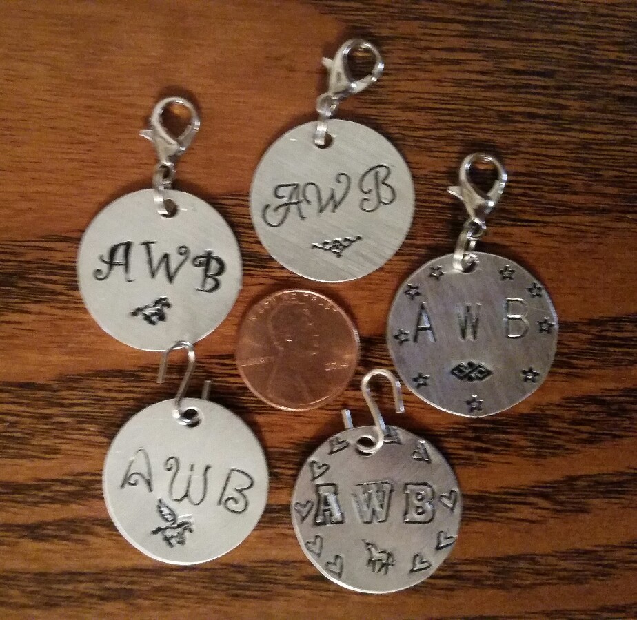 Dog ID Collar Tag Custom Name Number small hand stamped personalized metal cat