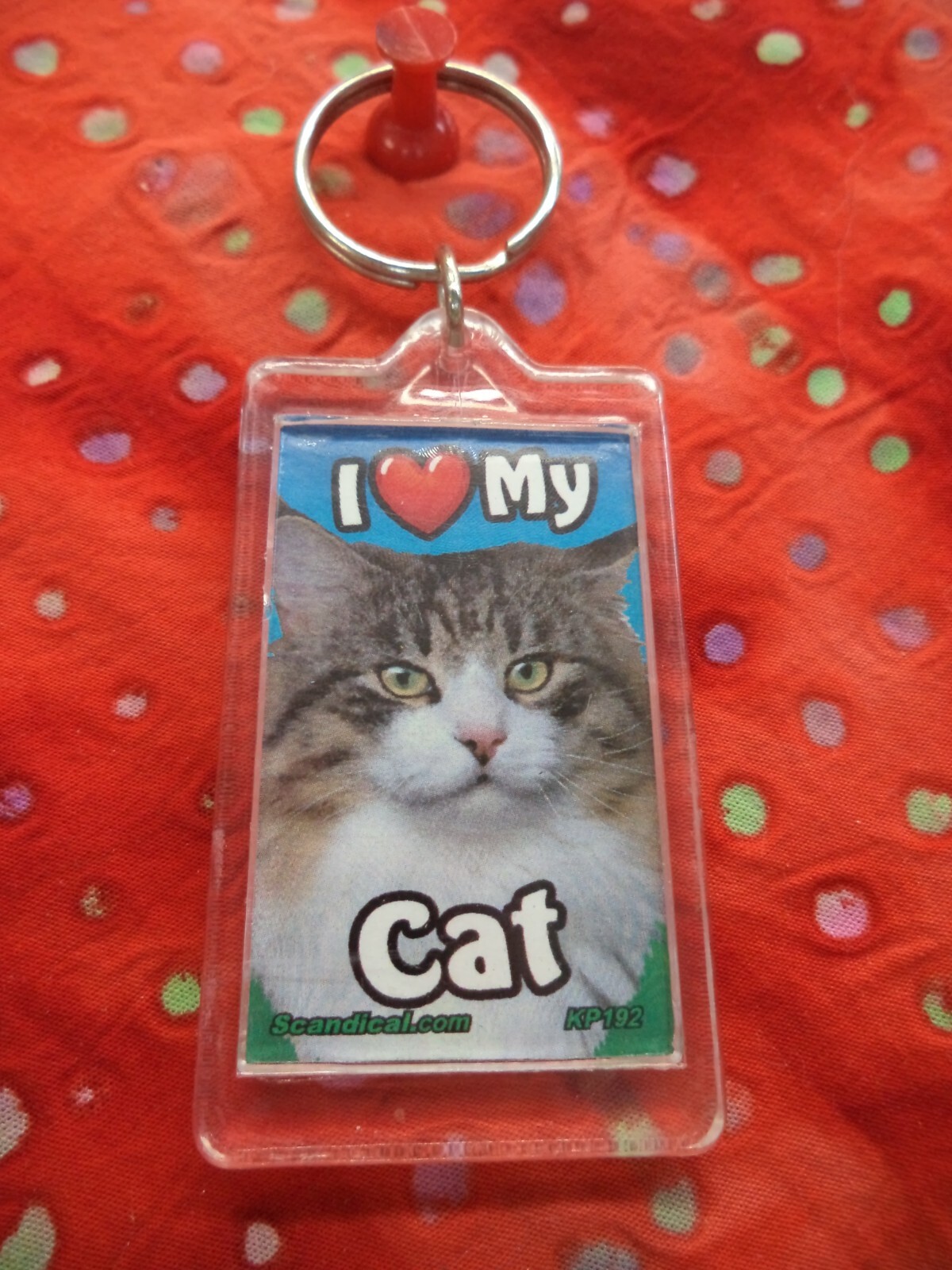 SCANDIAL PET KEY CHAINS – DOUBLE SIDED – I LOVE MY __CAT__ YOU PICK BREED! #1