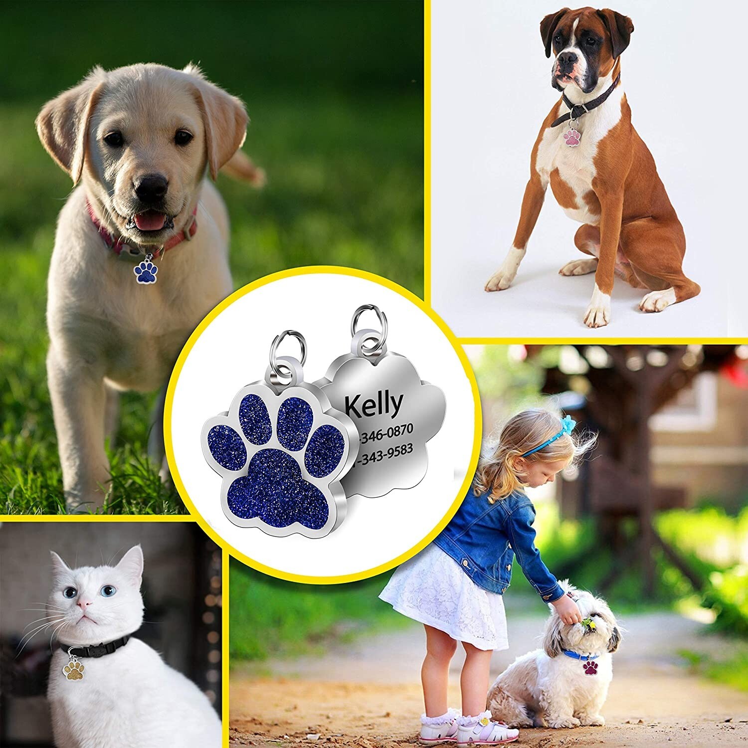 Engraving Pet Name Customized Dog ID Tag Collar Accessories Nameplate Pendant