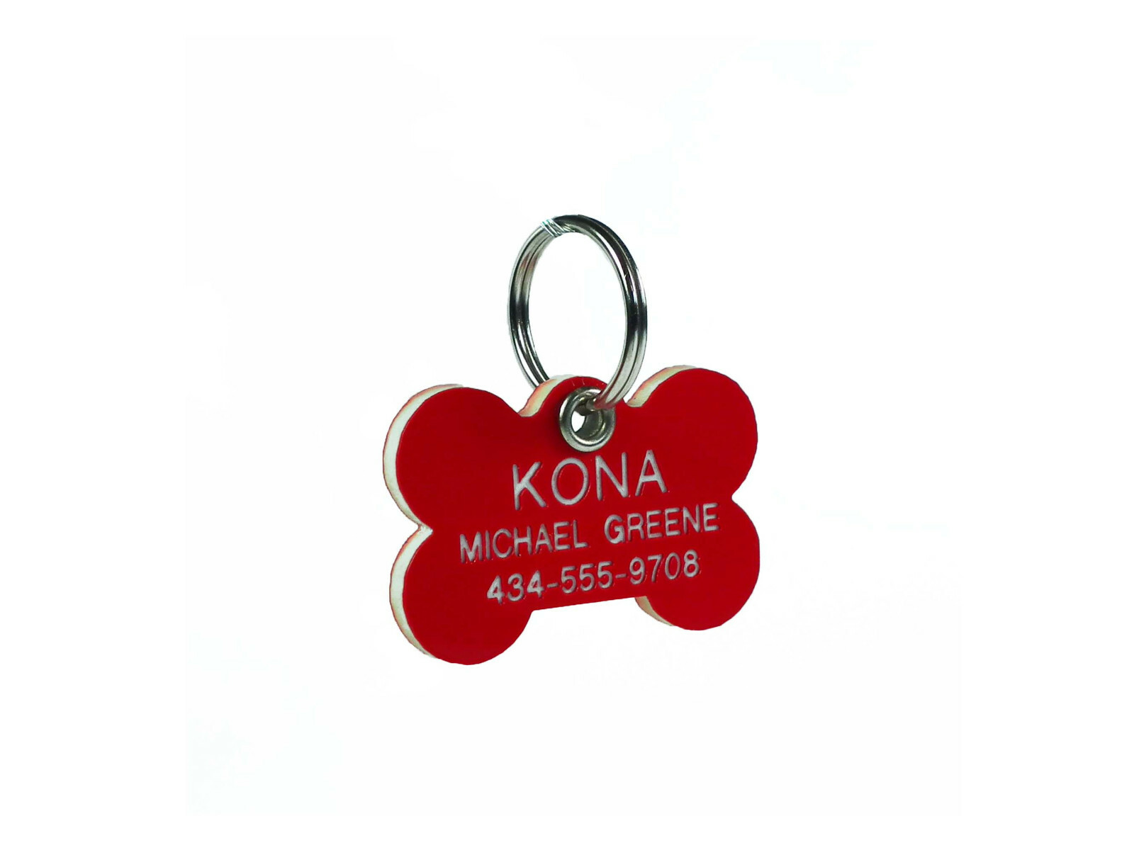 PLASTIC BONE SHAPE Pet Dog Cat Identification Name Tags-A Custom Engraved ID Tag