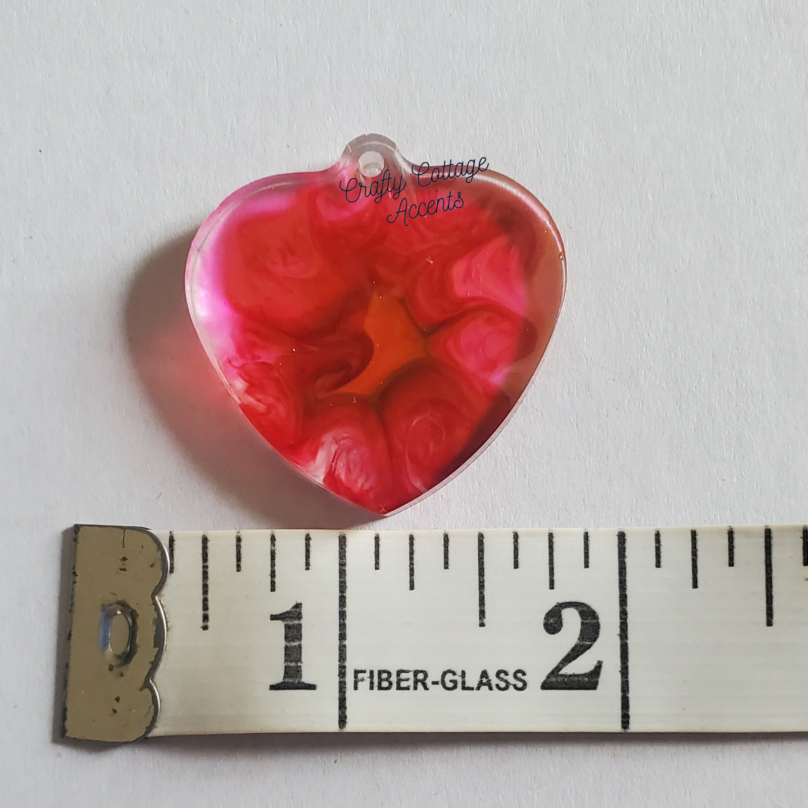 Resin Heart Pet Collar Charm, Zipper Pull, Keychain, Backpack Accessory