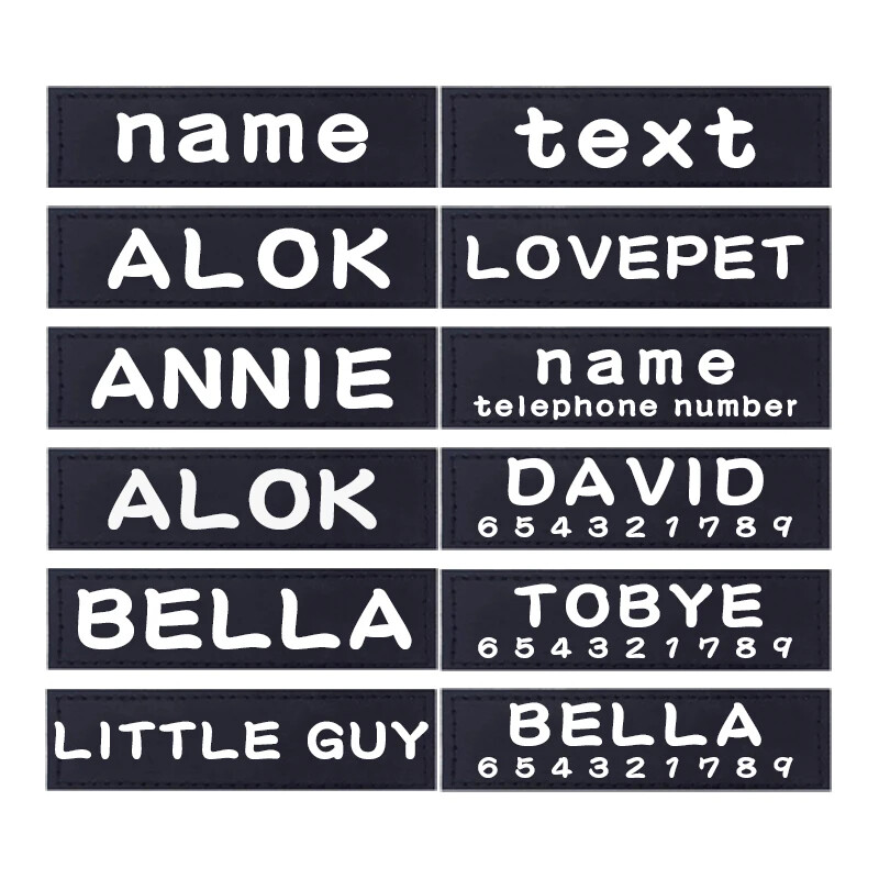 2PCS PU Personalized Dog Name Patches ID Tag For JULUS Pet Harness Label Sticker