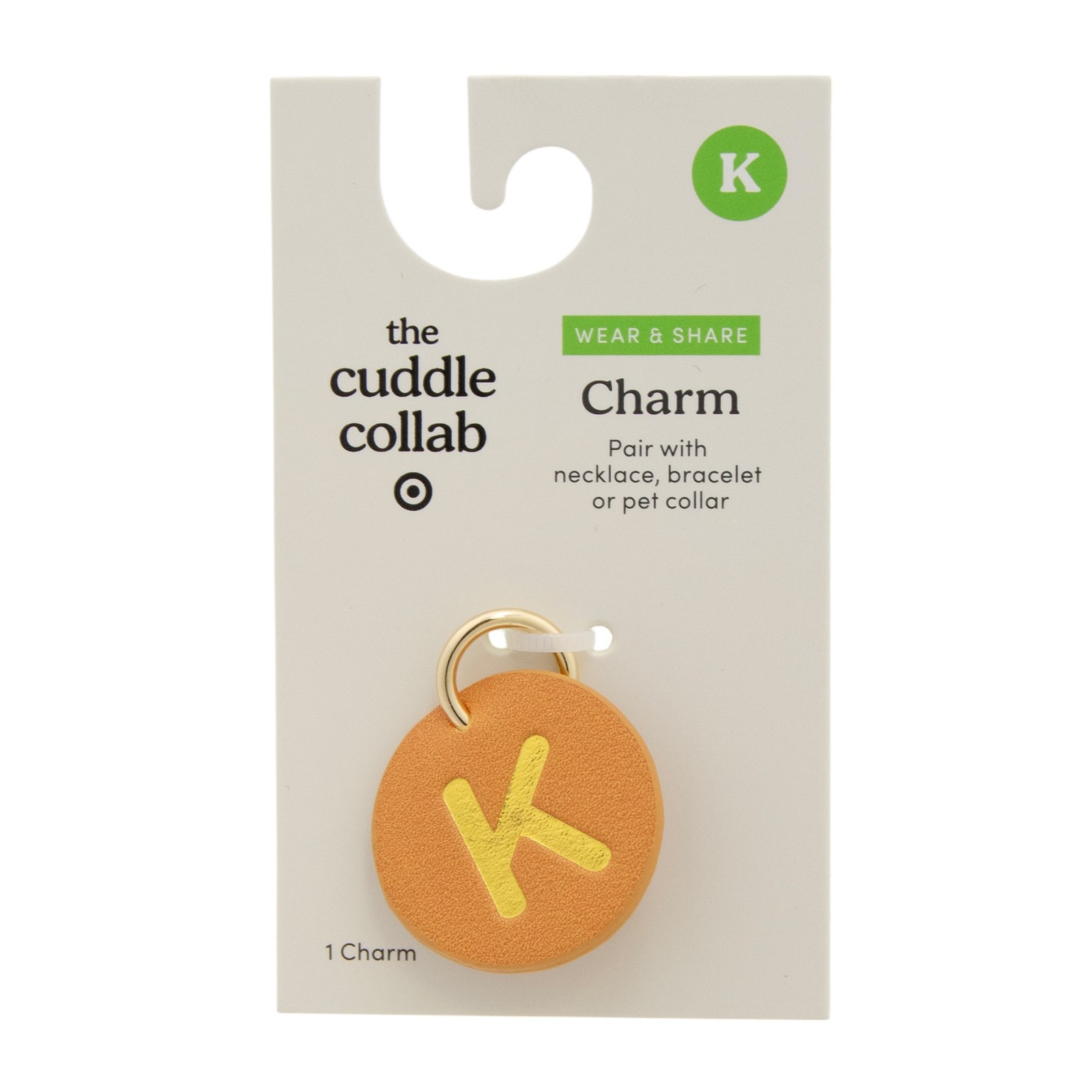 The Cuddle Collab Wear & Share Charm Faux Leather “K” Monogram in Brown