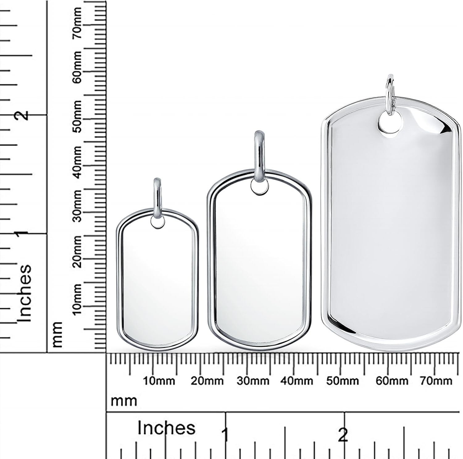 Personalized Dog Tag Pendant Necklace – Hypoallergenic Sterling Silver – 18 Inch