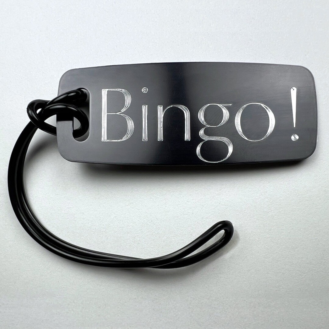 TWO Black Custom Luggage Tags Baggage Tag Carry On Bag ID ENGRAVED LUGGAGE TAG