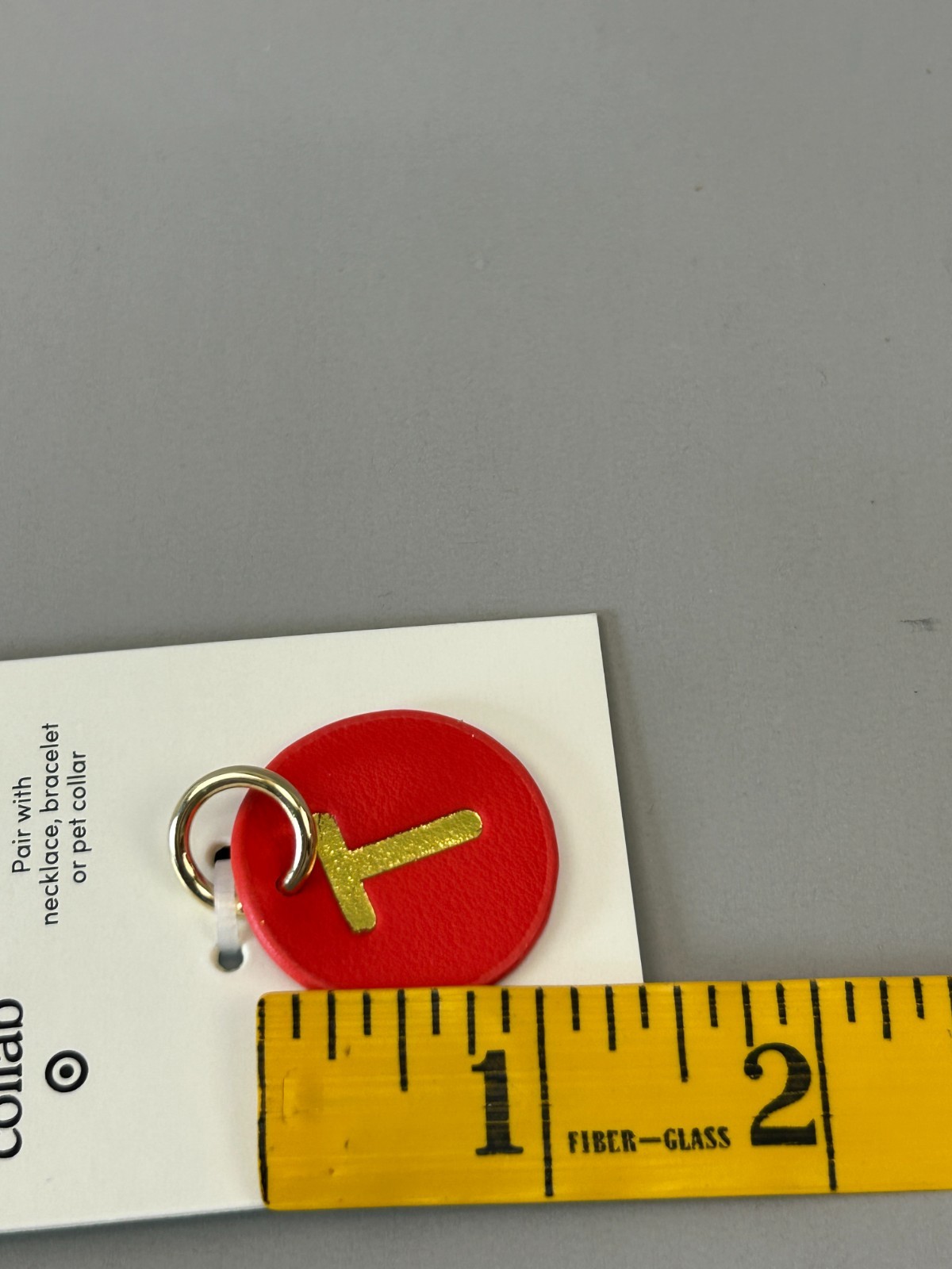 “T” Monogram The Cuddle Collab Wear Share Letter Charm Faux Leather Red NEW
