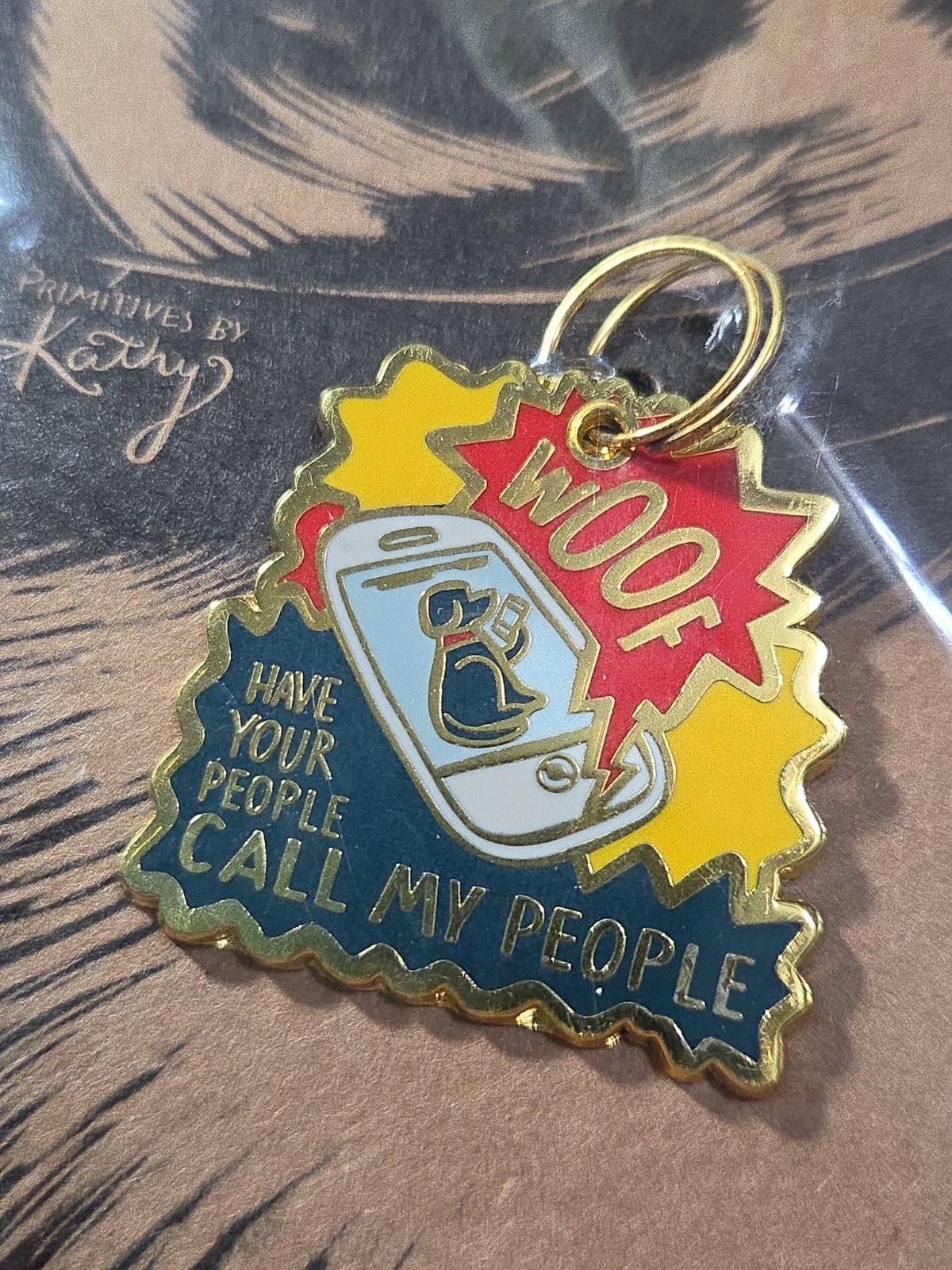 Have Your People Call My People” enamel pet collar charm by Primitives by Kathy