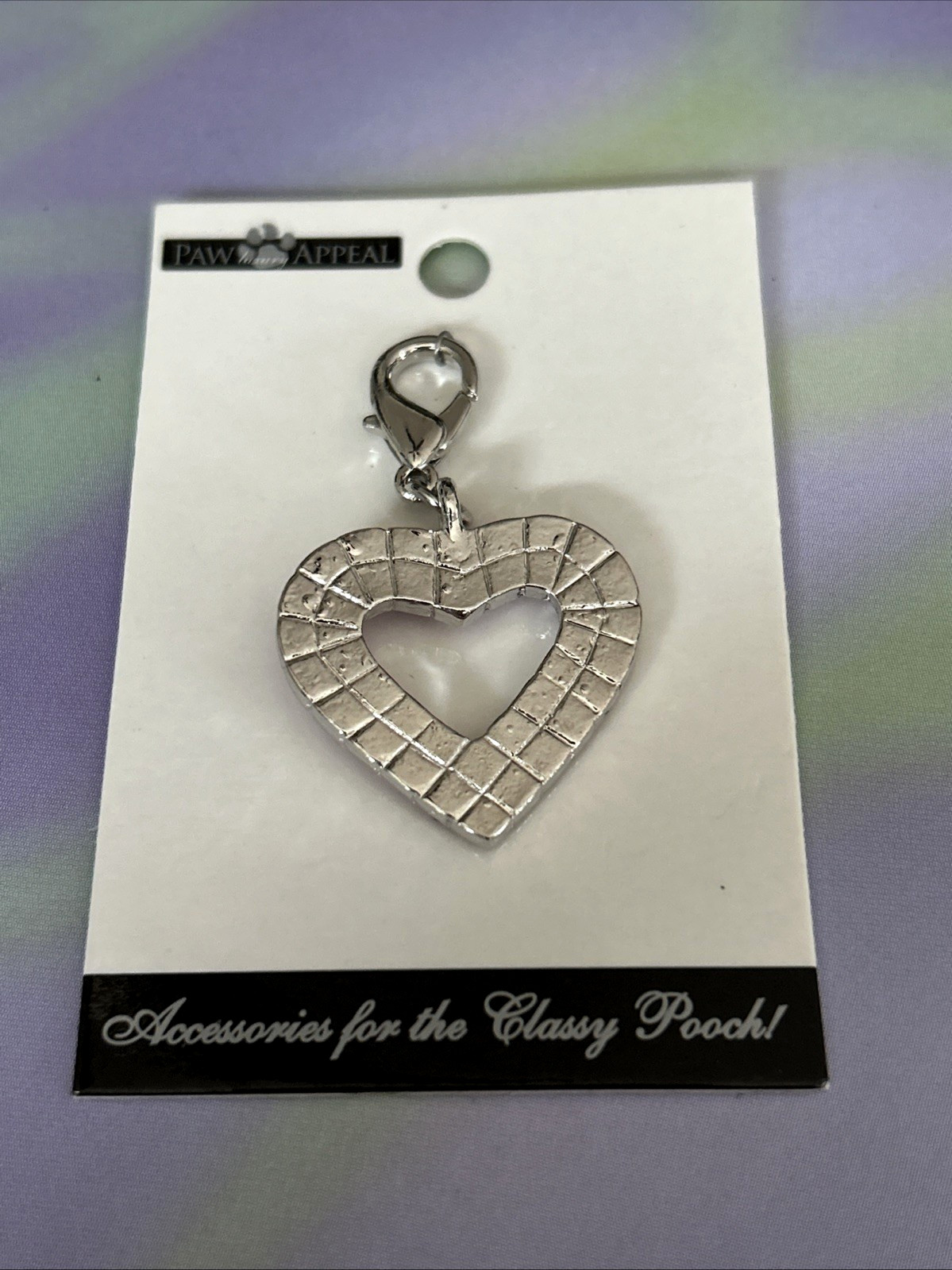 Pretty Paw Appeal Pink Rhinestone Open Heart Charm Tag Necklace Dog Cat Pet New
