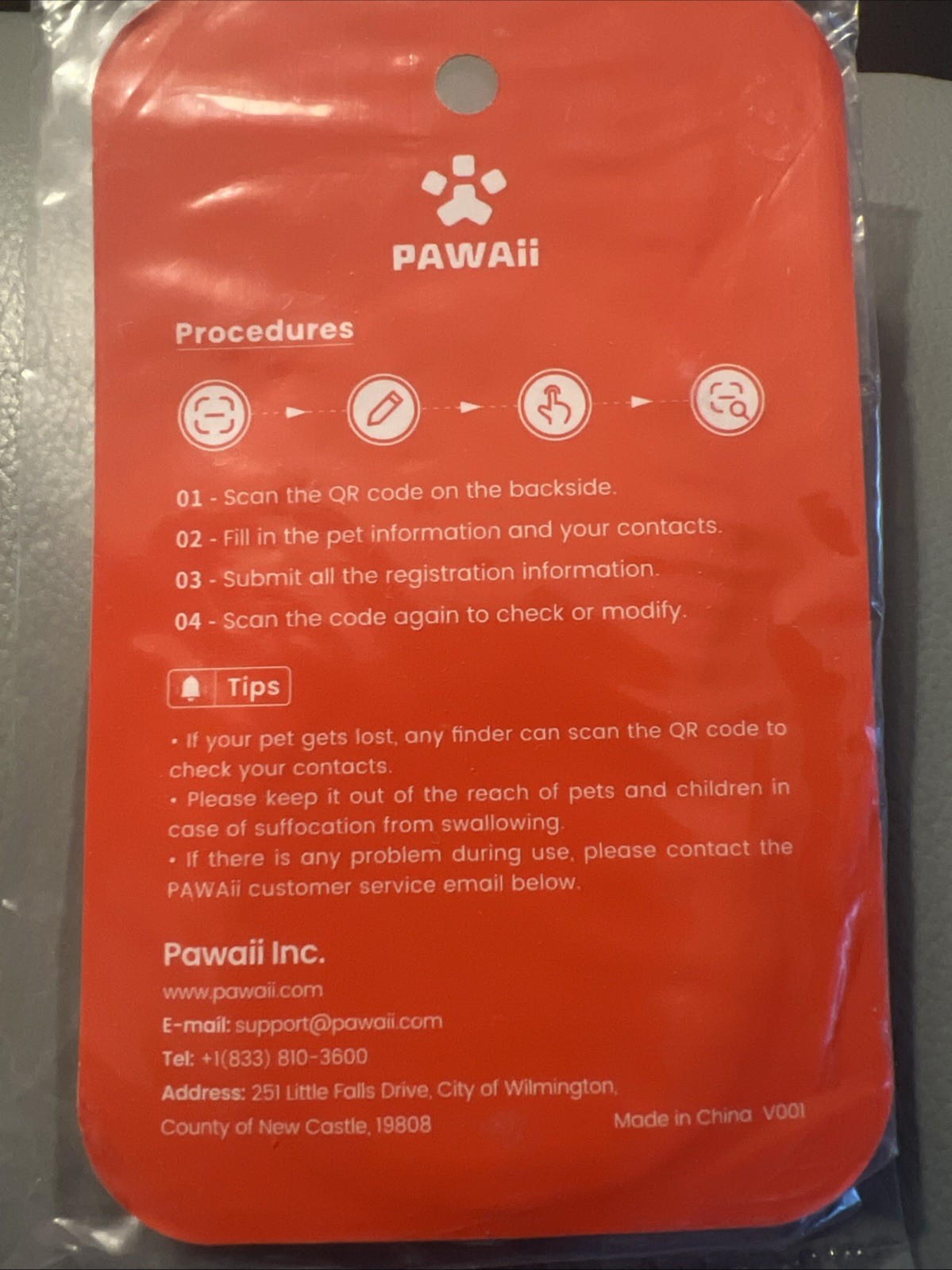 Pawaii Digital ID Tag For Pets Pink