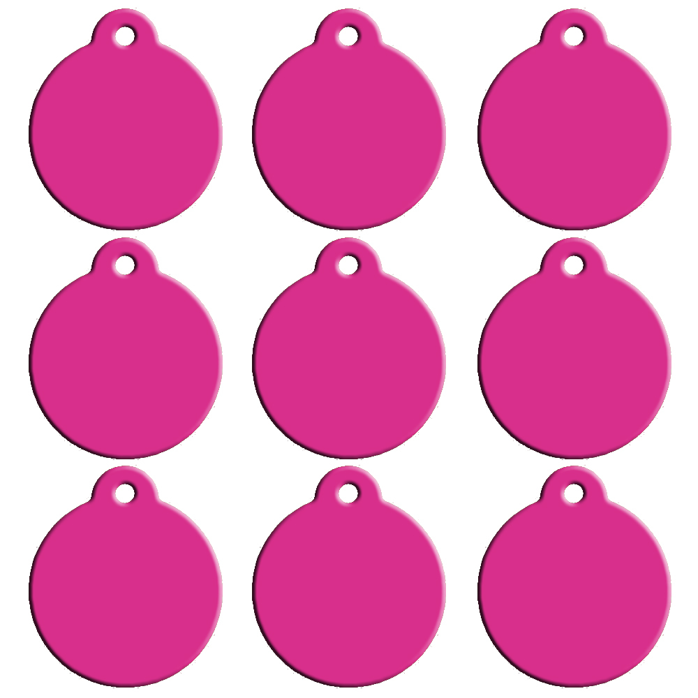 100pcs Whosale Aluminum Blank Dog ID Tags Personalized Round Shape Tag 9 Colors