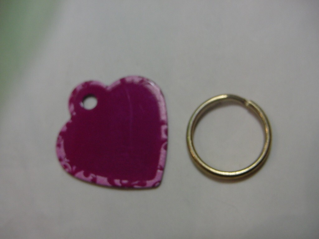 NEW – LOT OF 2 – ENGRAVABLE PET I.D. TAG LUGGAGE TAG – PINK HEART