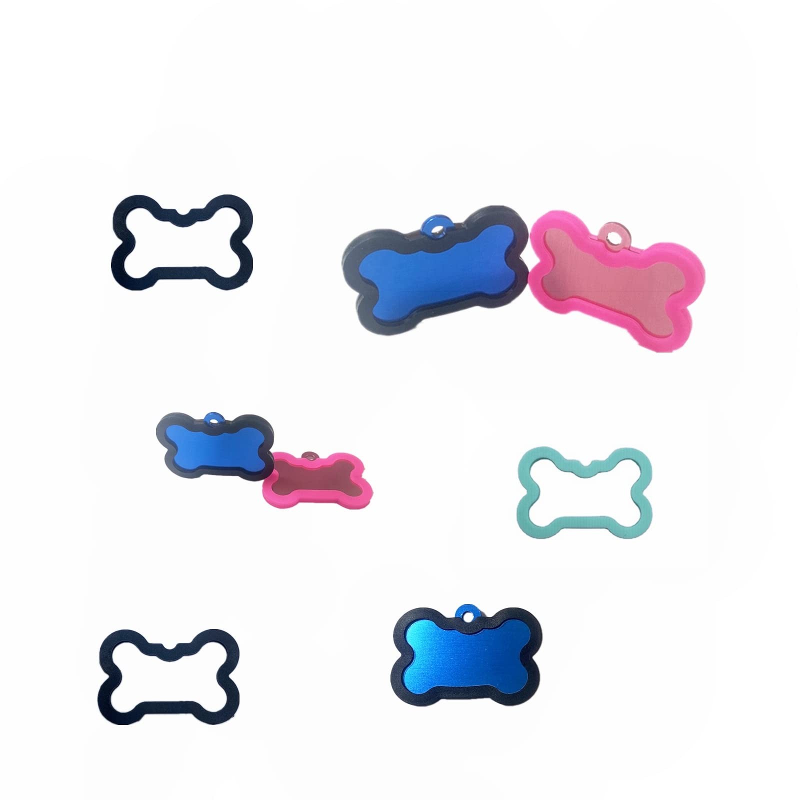 6 Pack Silicone Dog Tag Silencers Quiet Pet ID Tag Protectors Assorted Colors