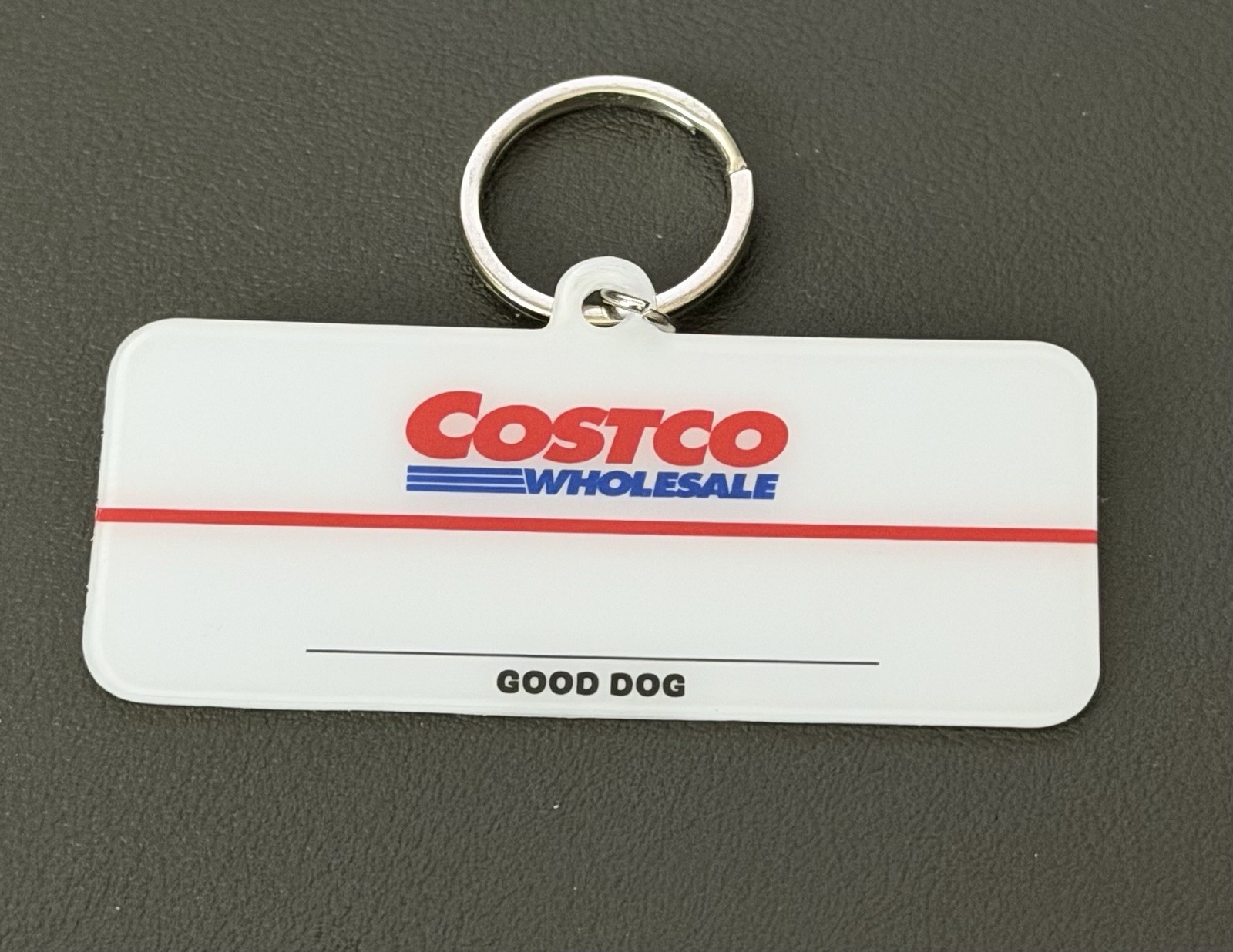 Costco Wholesale Good Dog Employee Name Tag Pet ID Badge Keychain BARK Toy