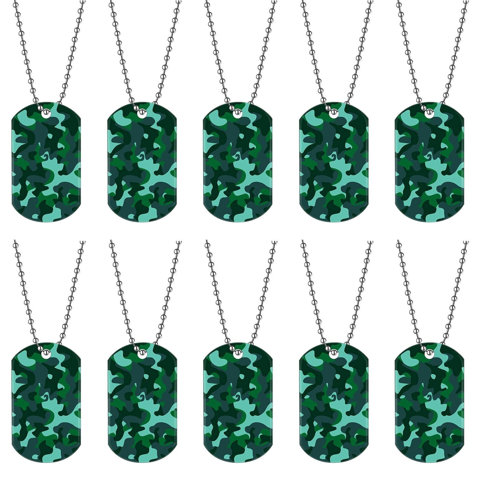 48 Pcs Camouflage Army Dog Tags Acrylic Personalized Military Dog Tags for En…