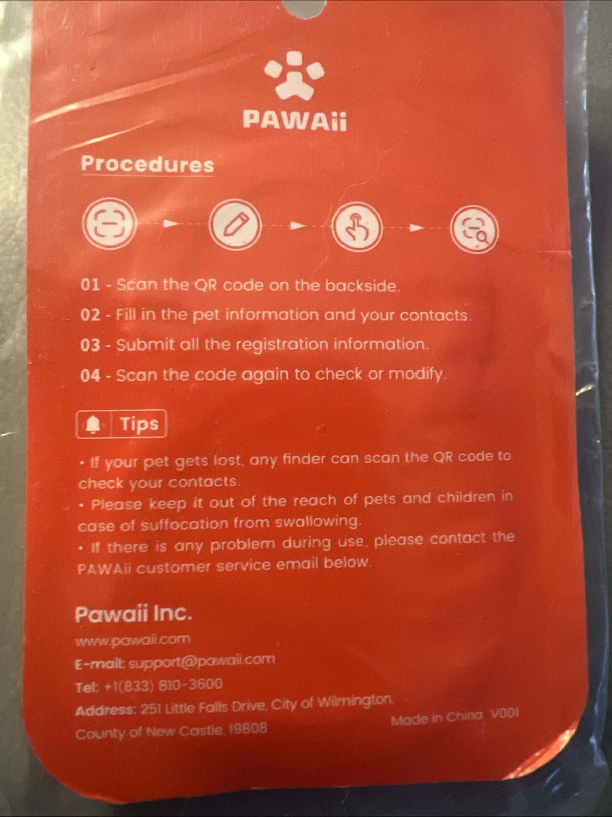 Pawaii Digital ID Tag For Pets Blue