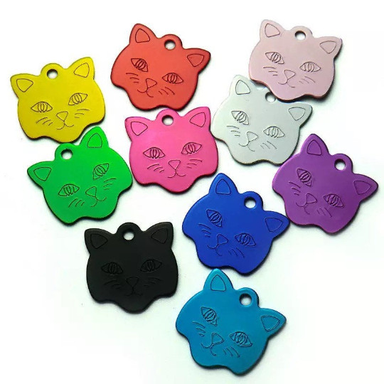 Custom Cat Tag ID Name Personalized Collar Engraved Funny Tag with Split Ring