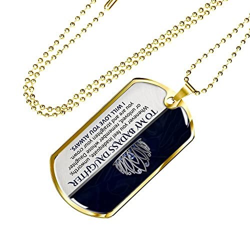 To my badass Son Daughter Necklace, Straighten NE-Gold To my badass Daughter