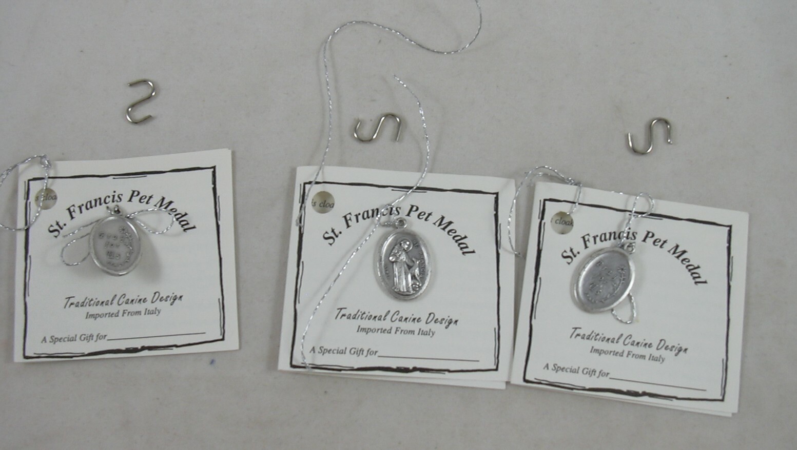 St Francis Pet Medal Prayer 3 Traditional Canine Design Tags Duck NC Unused